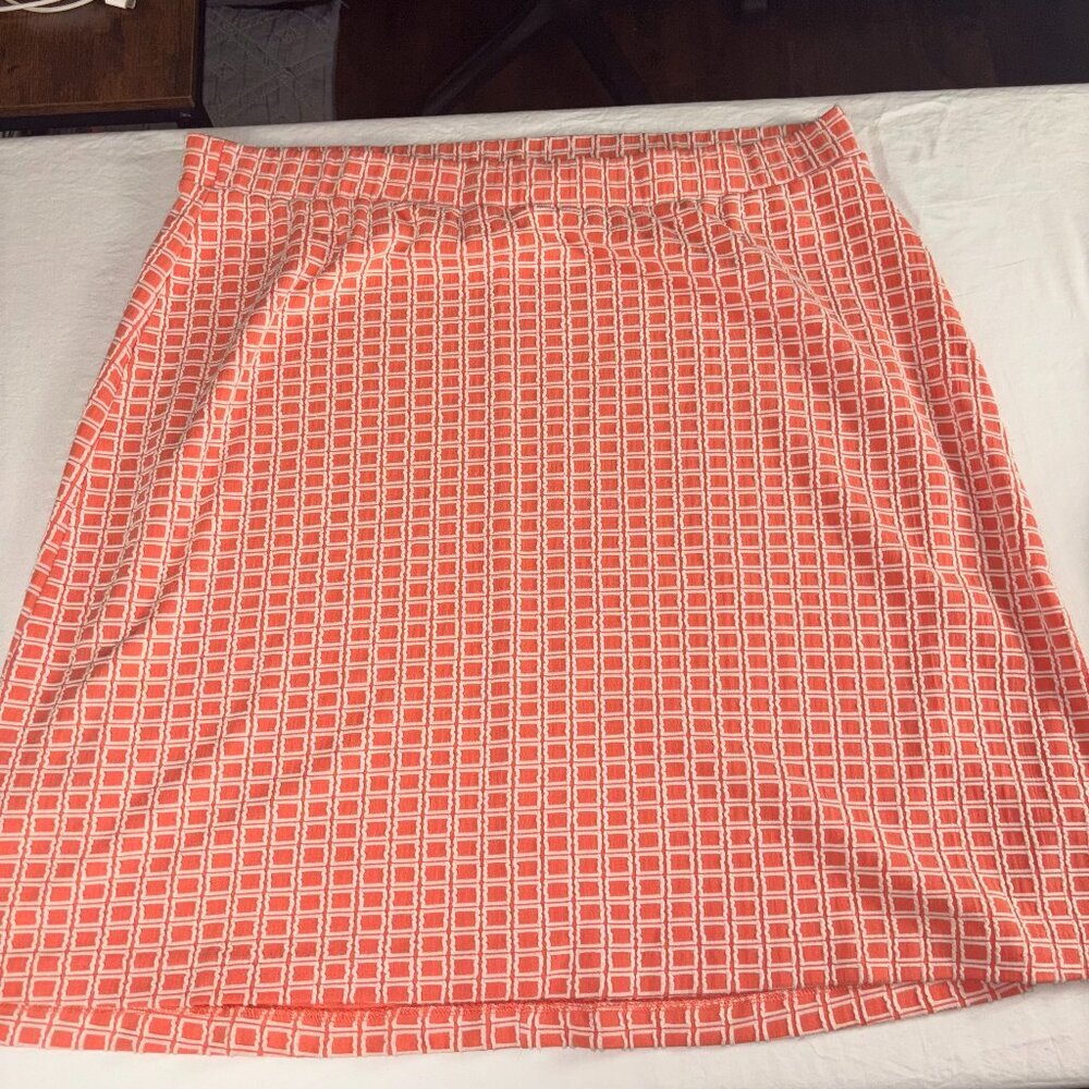Coral Geometric Skirt
